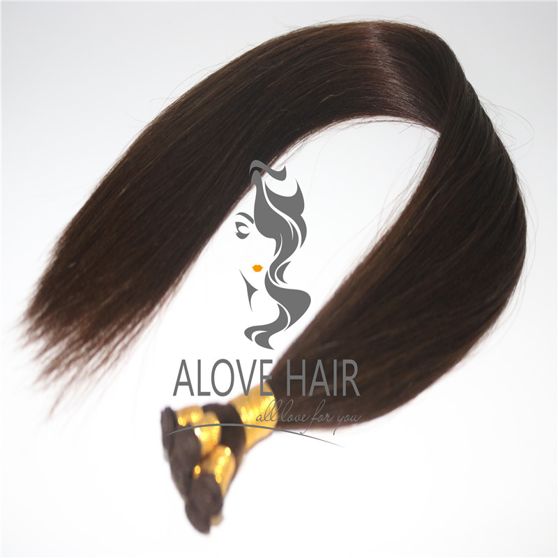 Russian Mongolian hand tied human hair wefts wholesale